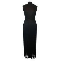 Unknown Long Black Fringe Vest - M