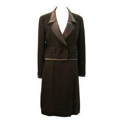 Vintage Chanel Army Green Skirt Suit - 38