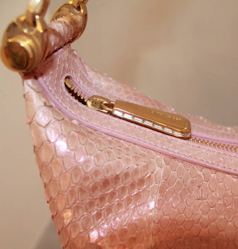 Judith Leiber Pink Snake Skin Handbag