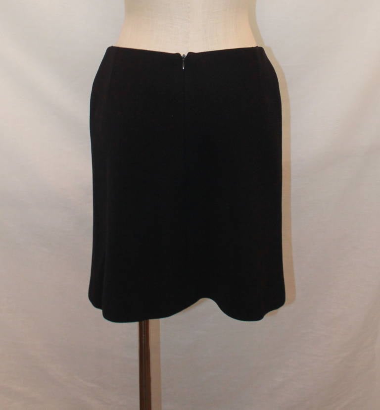 Chanel Black Skirt w/ Front Zippers - 42 In Excellent Condition In West Palm Beach, FL