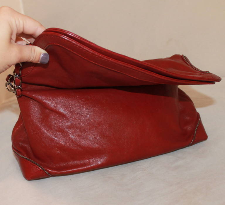 Red Chanel Scarlet Lambskin Shoulder Bag PHW - circa 2007