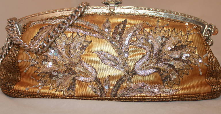 Larisa Barrera Gold & Silver Beaded Evening Bag