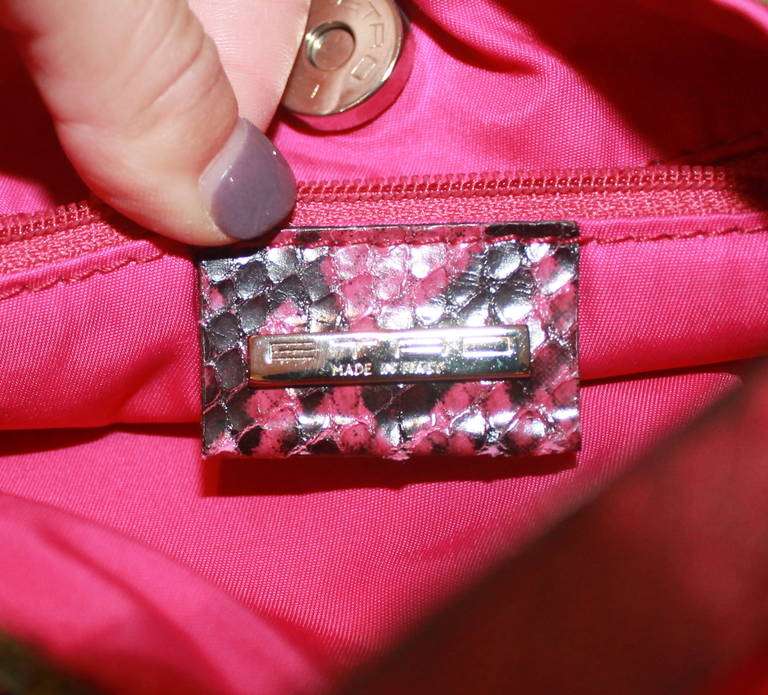 Women's Etro Multi-Color Python Fringe Handbag
