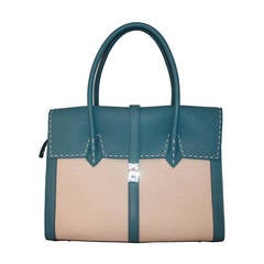 Nagatani Blue Jean Leather & Canvas Tote