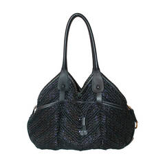 Vintage Salvatore Ferragamo Black Woven Tote