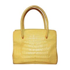 Lana Marks Yellow Alligator Handbag