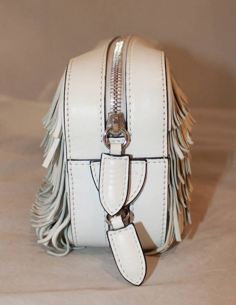Gray Marc Jacobs White Fringe Clutch