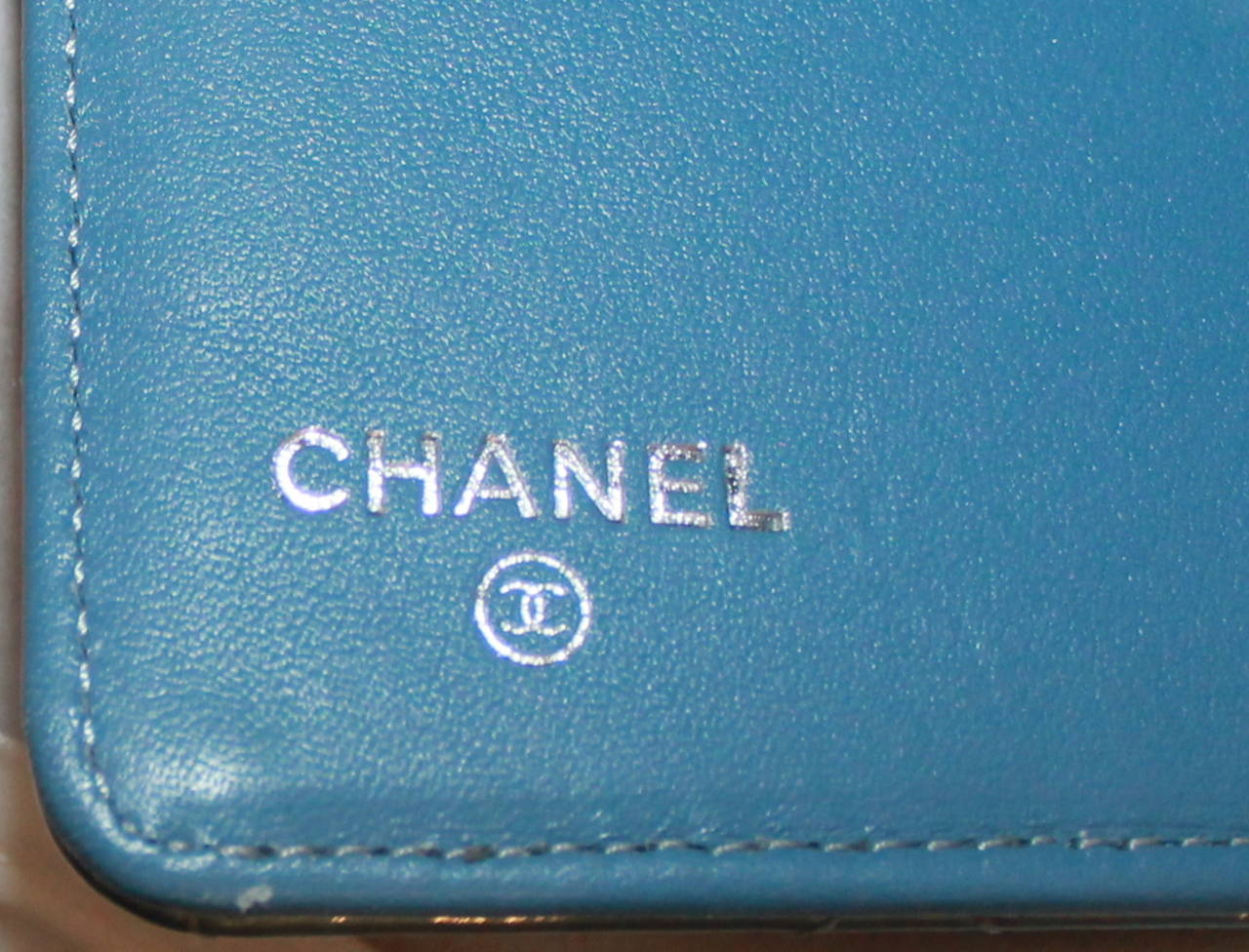 Women's Chanel Patent Quilted Baby Blue Wallet