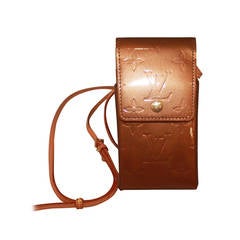 Used Louis Vuitton Bronze Vernis Cell Phone Case