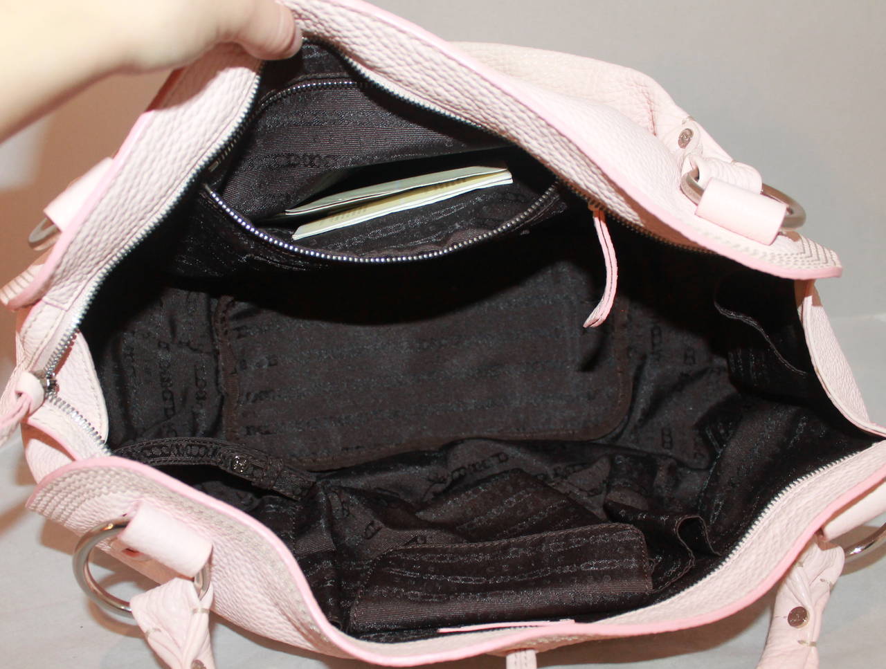 Women's Celine Pink Pebbled Leather Shoulder Handbag