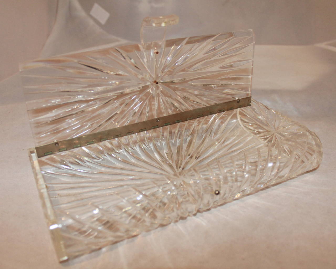 Women's Unknown Vintage Carved Lucite Clutch