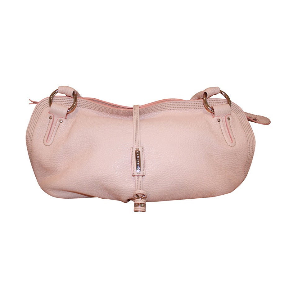 Celine Pink Pebbled Leather Shoulder Handbag