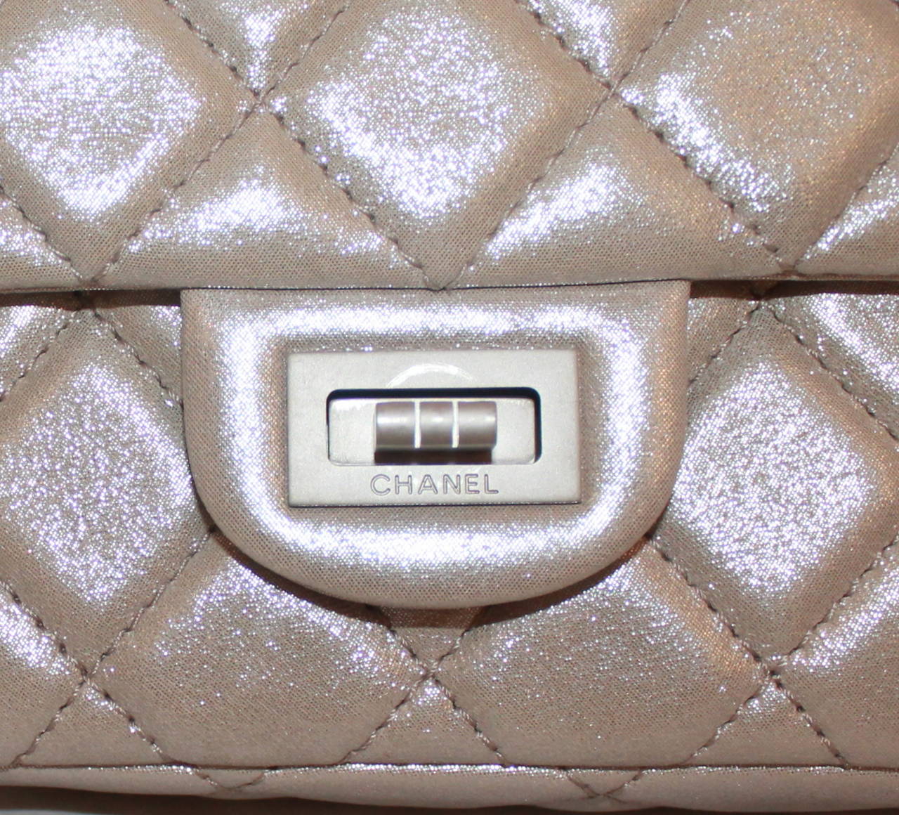 Chanel Iridescent Nude Reissue Style Roll Clutch - circa 2013 In Excellent Condition In West Palm Beach, FL