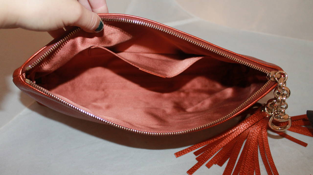 burnt orange evening bag