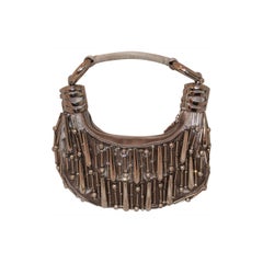 Chloe Pewter Satin & Metal Bracelet Handbag