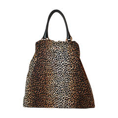 D&G Large Leopard Print Fabric Tote