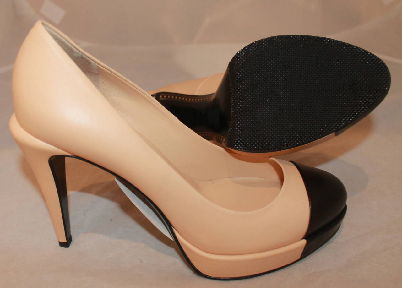 Chanel Black & Tan Shoes with Platform - 39.5 1