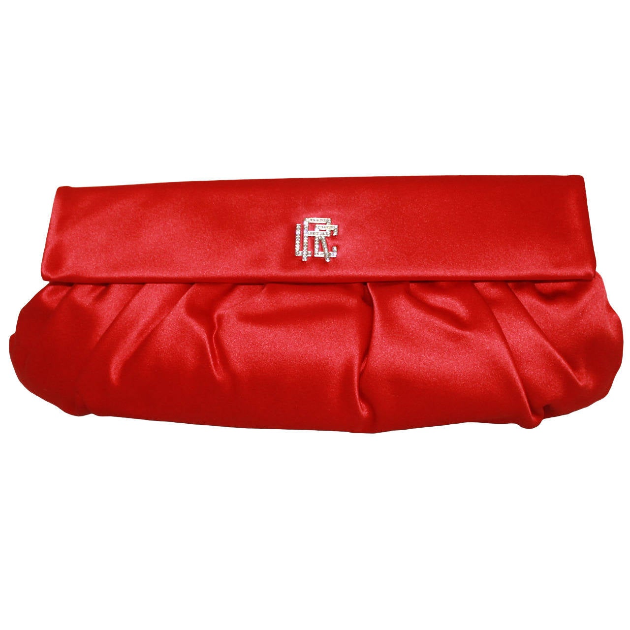 Ralph Lauren Collection Red Satin Clutch - Retail $2100