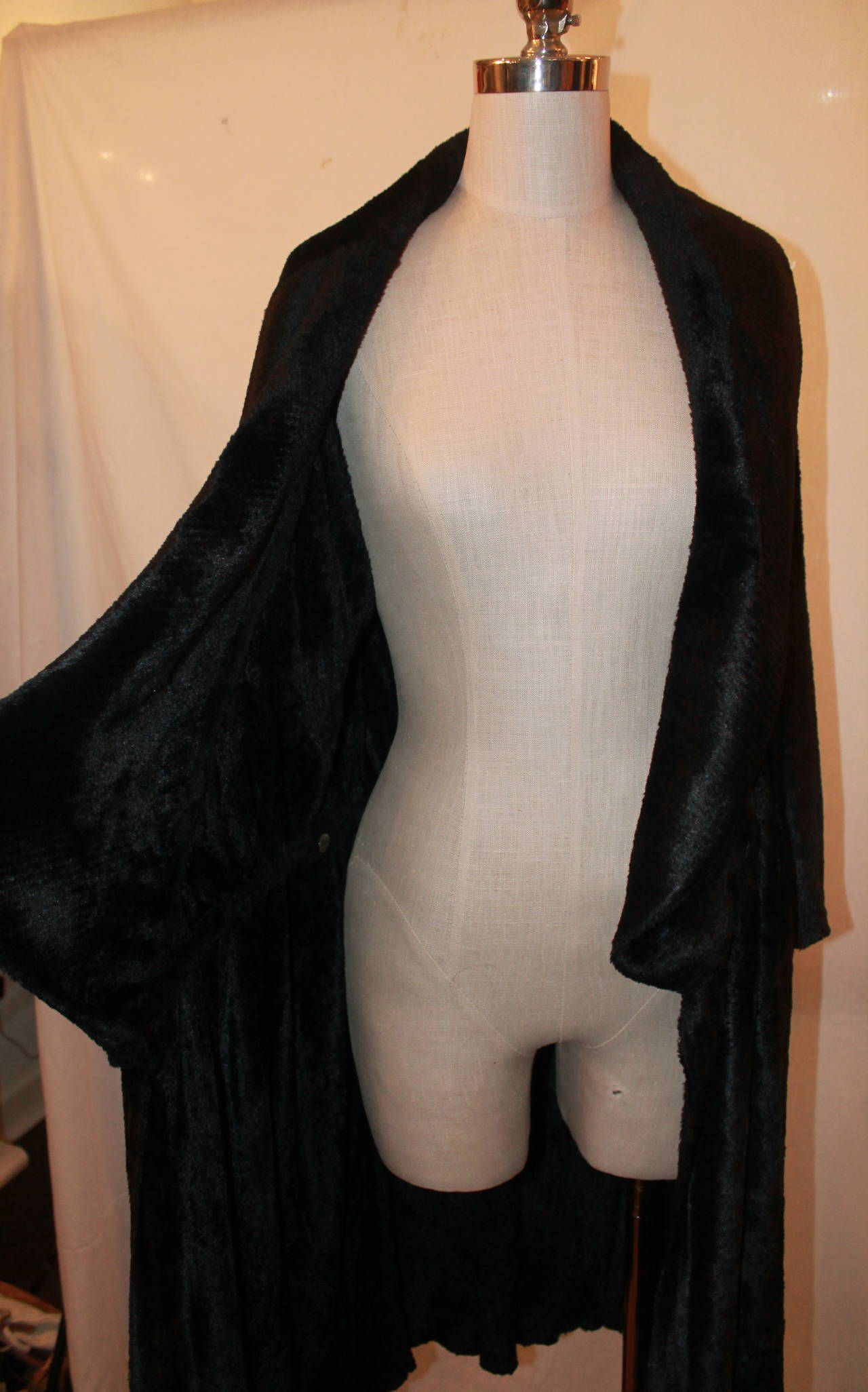 Alaia Black Viscose Blend Wrap Dress/Coat - M 1