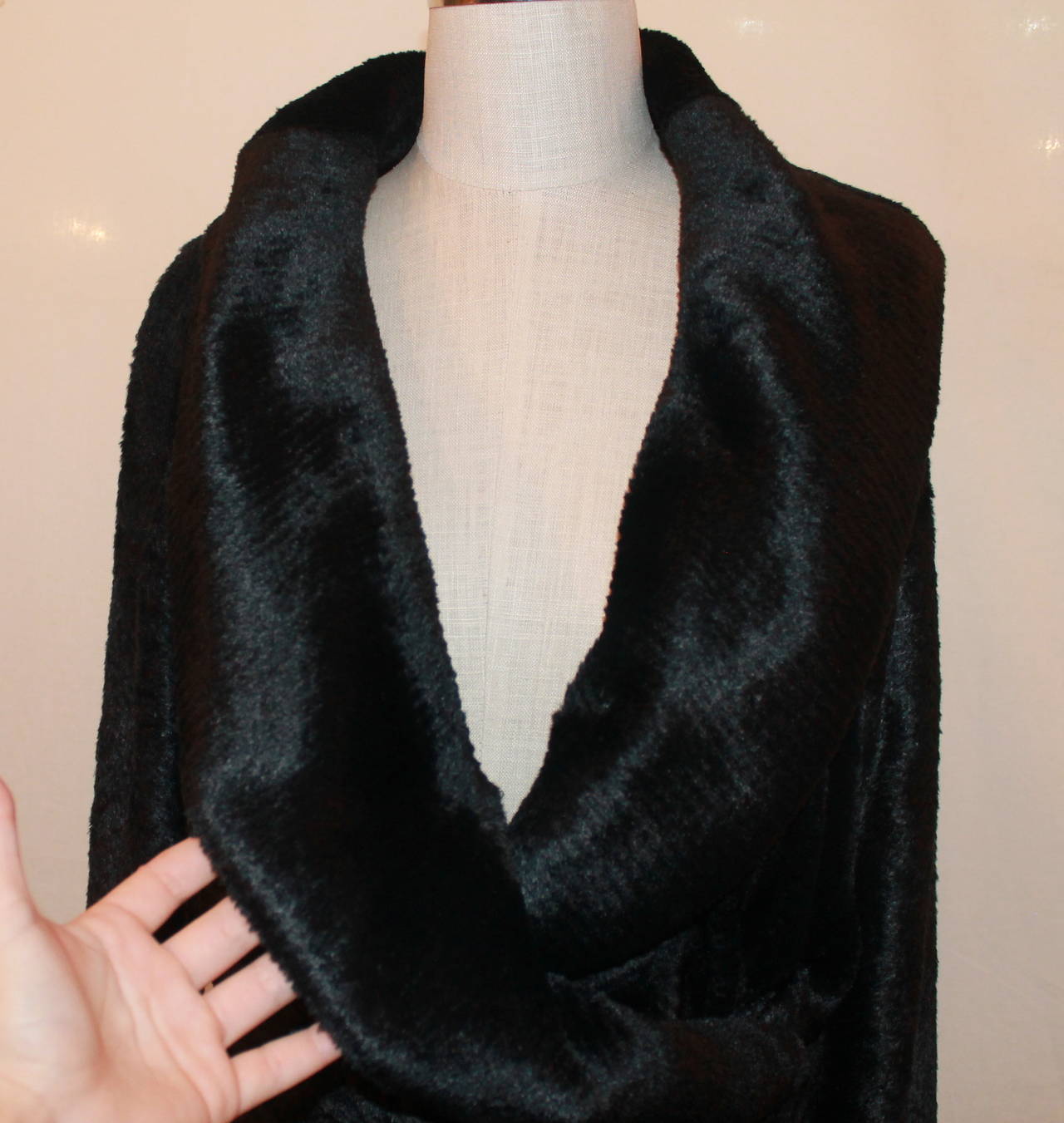 Alaia Black Viscose Blend Wrap Dress/Coat - M. This piece is in impeccable condition.

Measurements:
Bust- 34