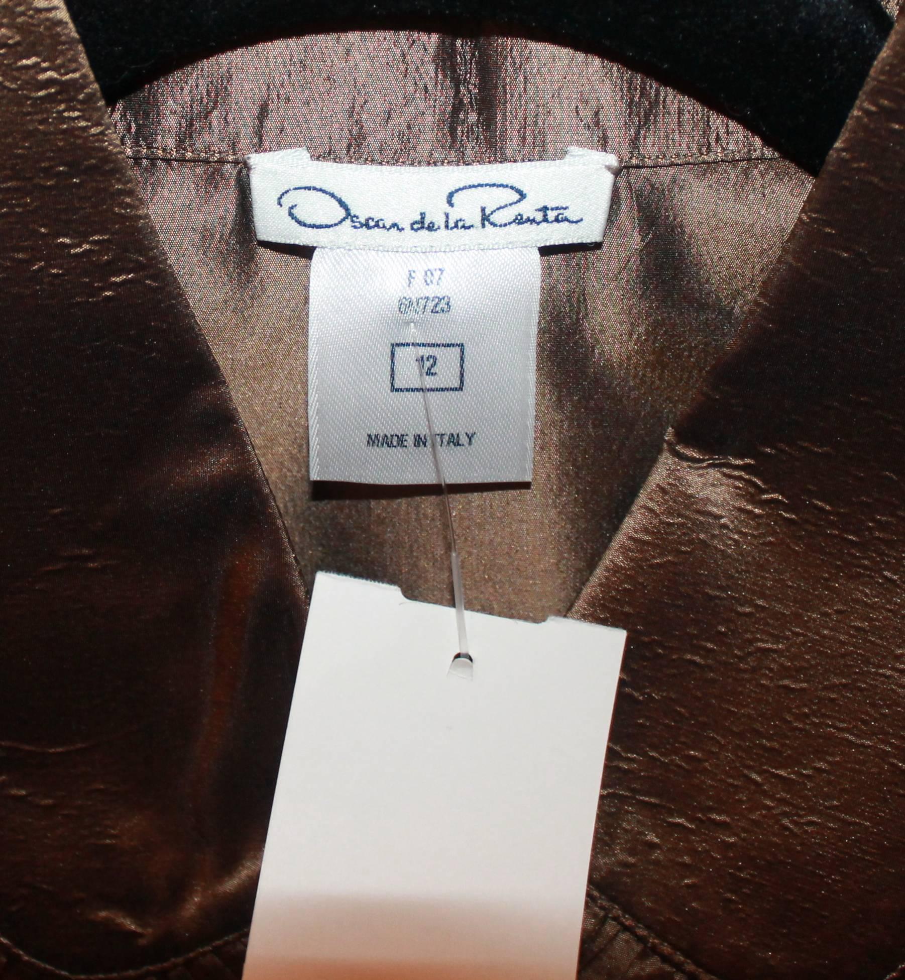 Oscar de la Renta Bronze Blouse - 12 For Sale at 1stDibs | blouse ...