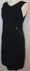 Chanel Black Cotton Sleeveless Dress w/ Golden Zipper Detail - 38