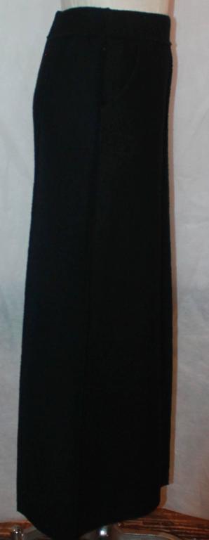Chanel 1999 Black Wool Vintage Maxi Skirt w/ Buttons Down Back - 36 For ...