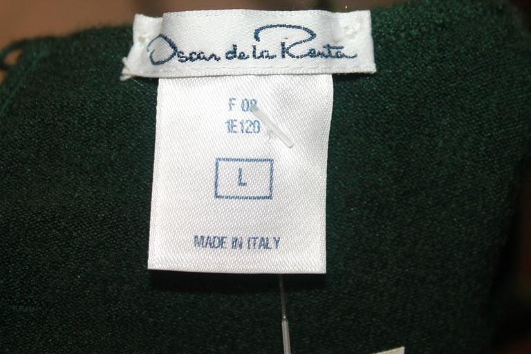Oscar de la Renta Emerald Cashmere/Silk Blend Round Neck Sweater ...