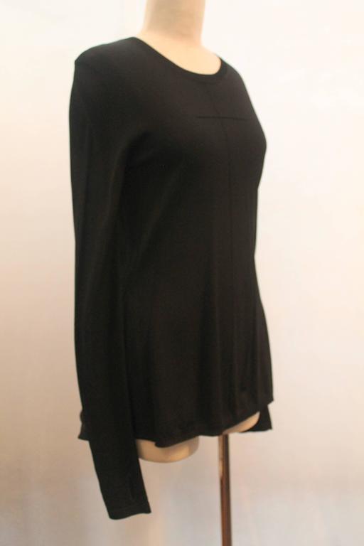 Givenchy Black Long Sleeved Sweater w/ Peplum Back - Medium For Sale at ...