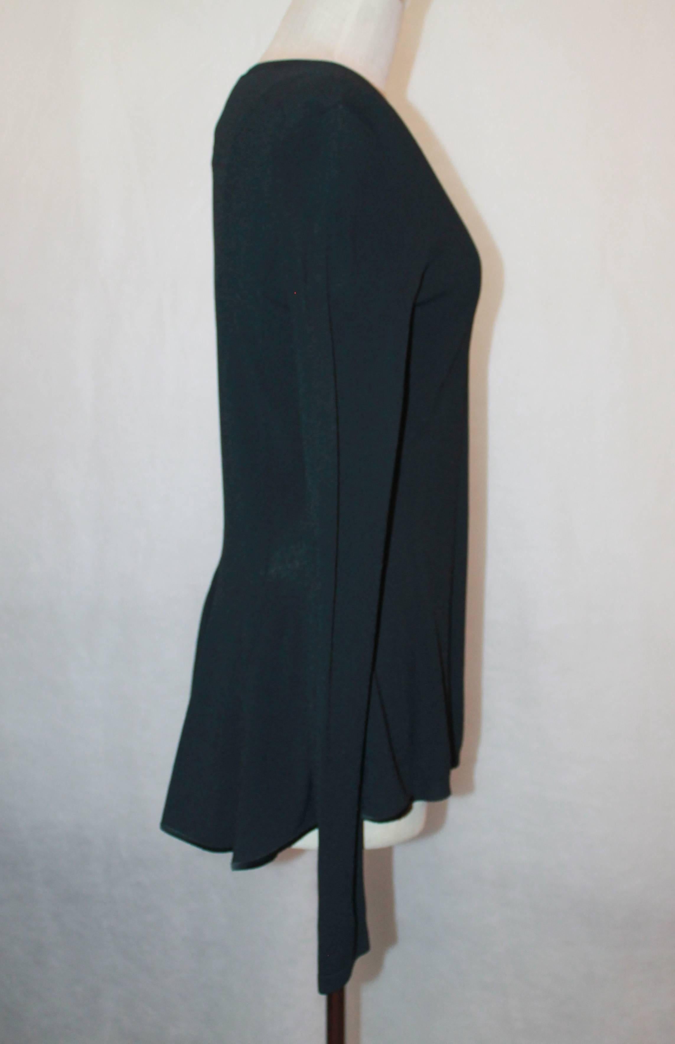Givenchy Black Long Sleeved Sweater w/ Peplum Back - Medium In Excellent Condition In West Palm Beach, FL
