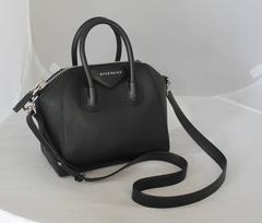 Givenchy Black Leather Mini Antigona Top Handle Crossbody Bag - SHW