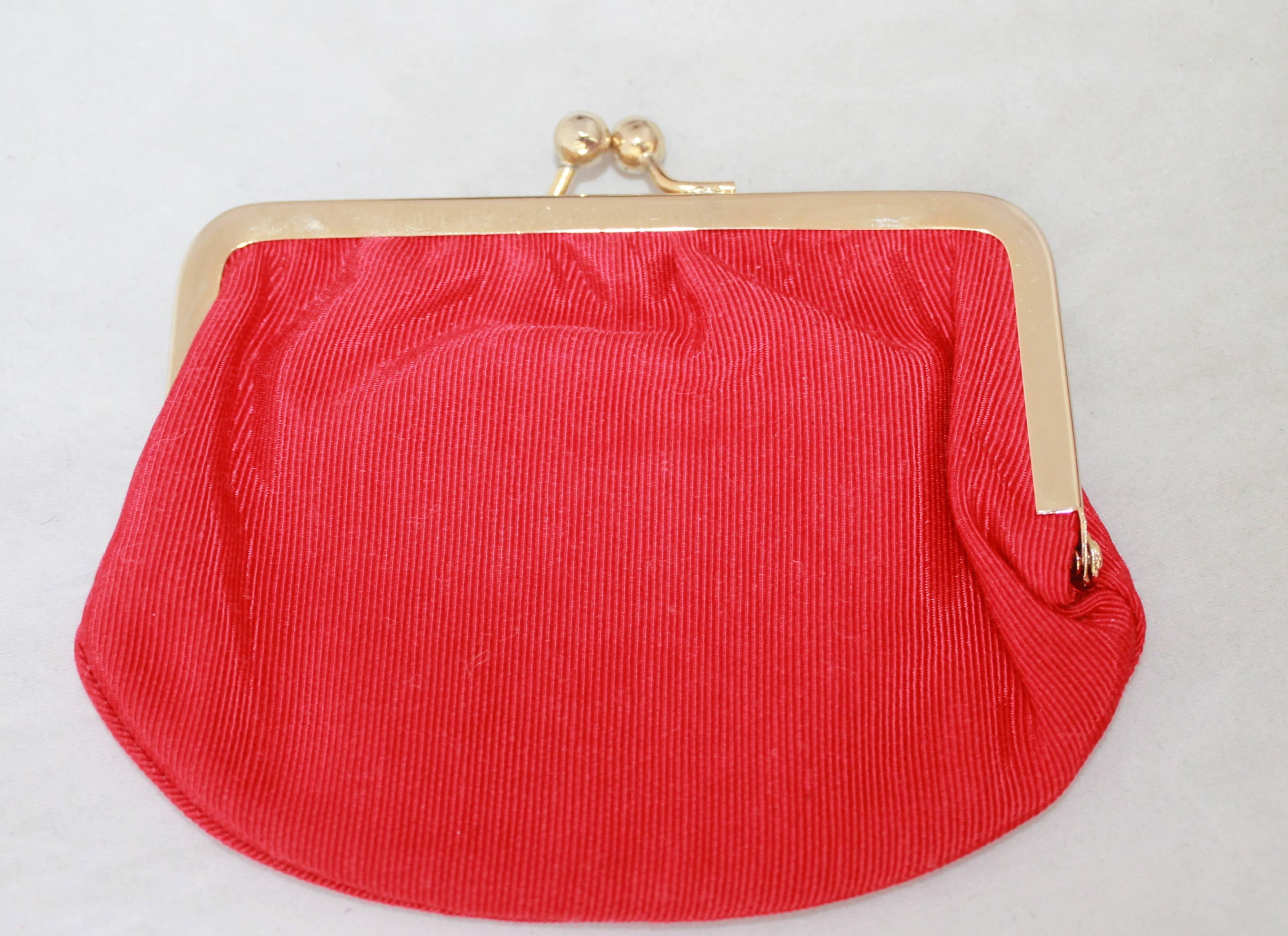 Judith Leiber 1970's Vintage Red Karung Snake Evening Bag  1