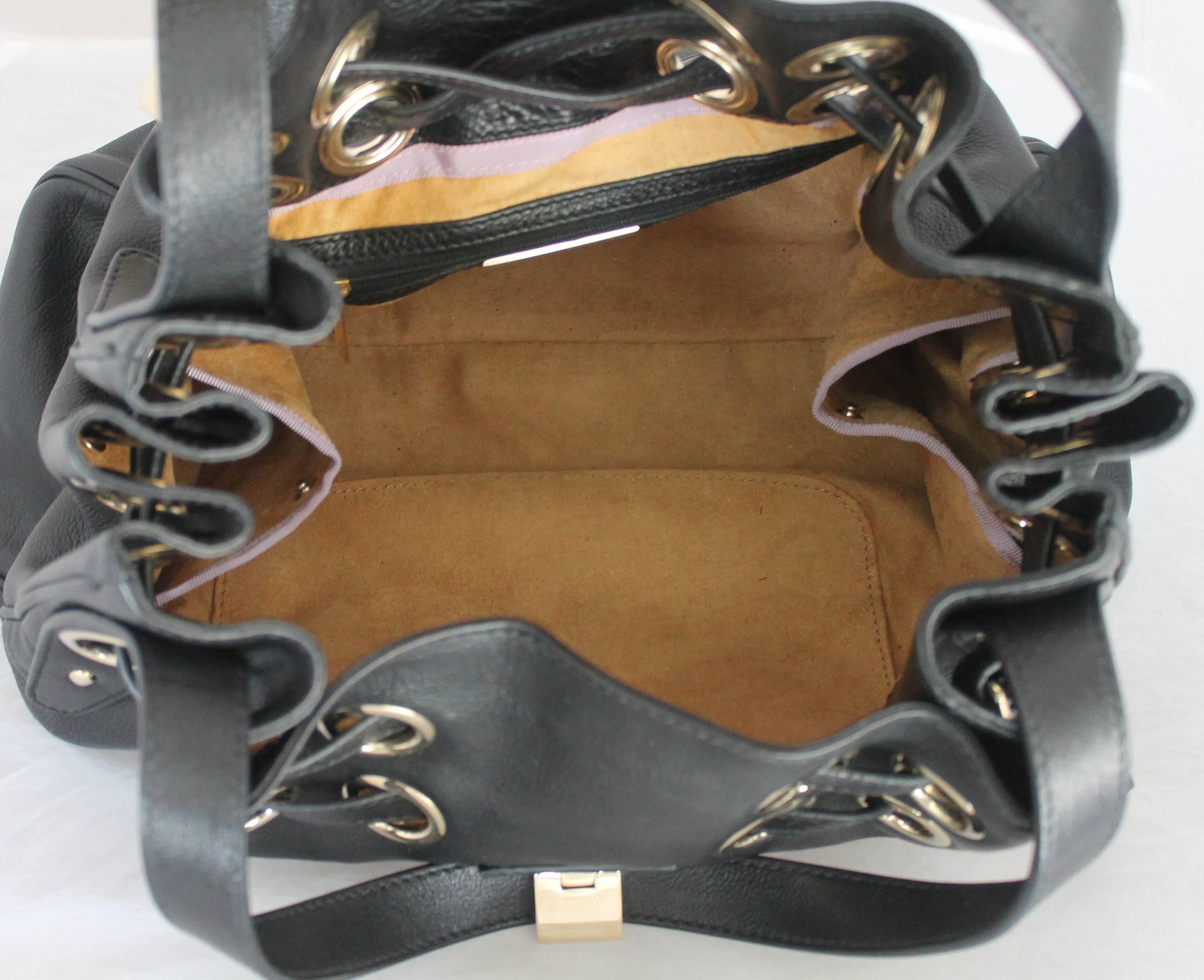Donna Borsa Ramona in pelle nera di Jimmy Choo - GHW