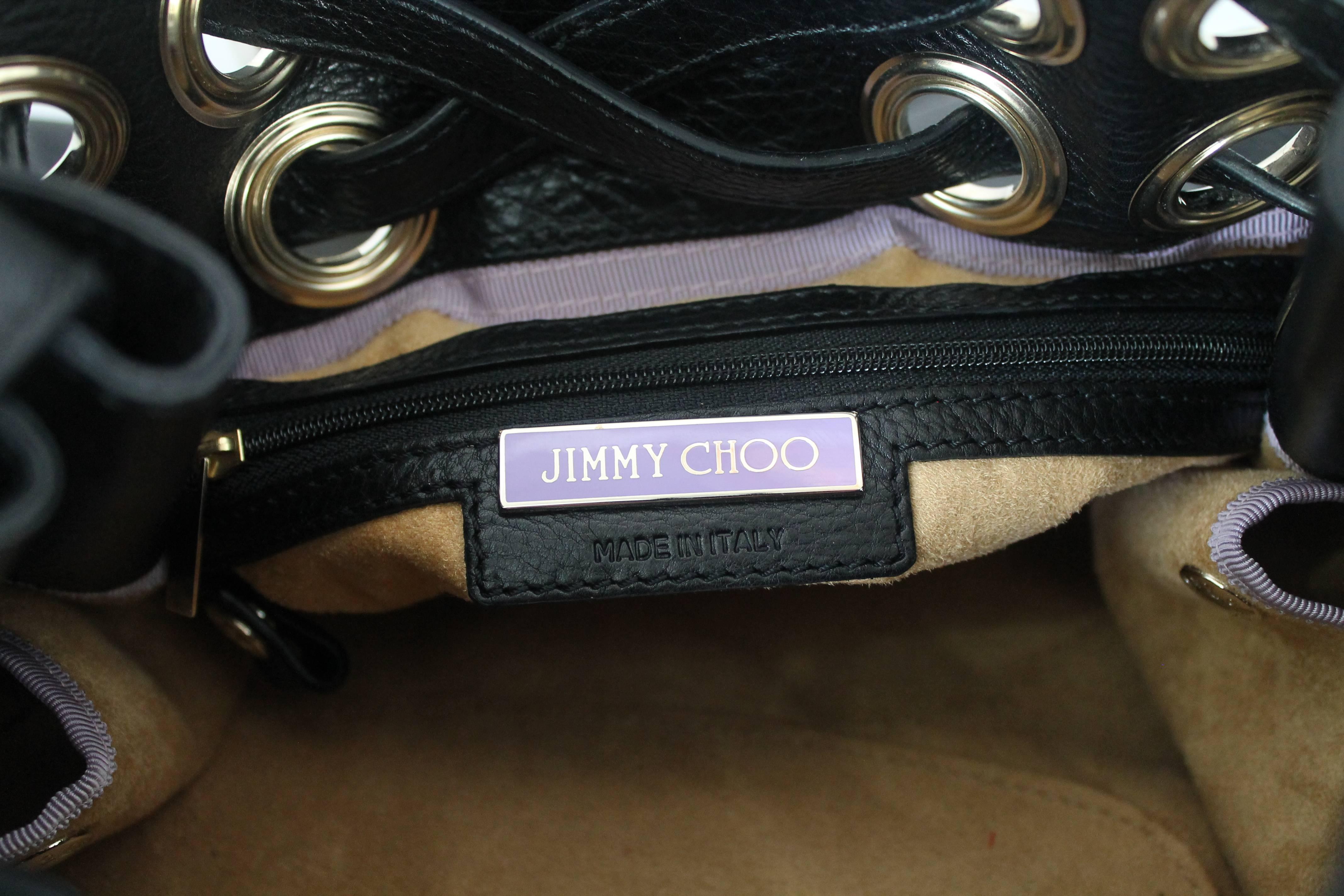 Women's Jimmy Choo Black Leather Ramona Handbag - GHW