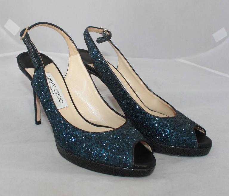 navy sparkly shoes
