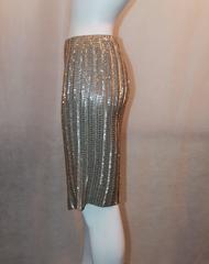 Ralph Lauren Black Label Silver Beaded Skirt - L