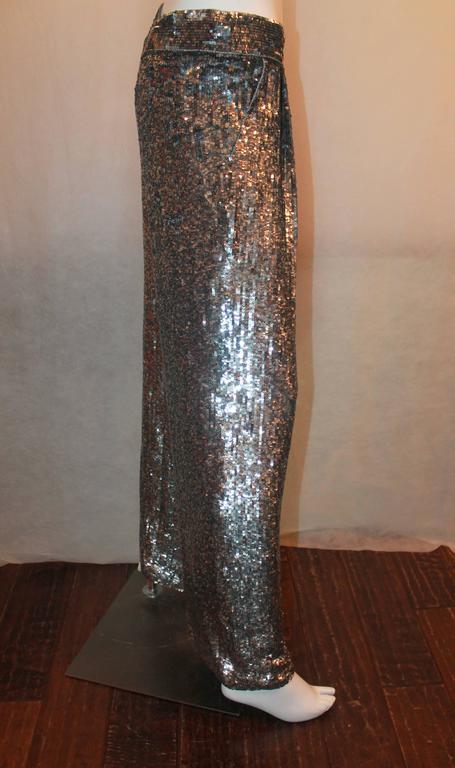 silver sequin pants