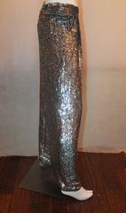 Escada Silver Sequin Palazzo Evening Pants - 34