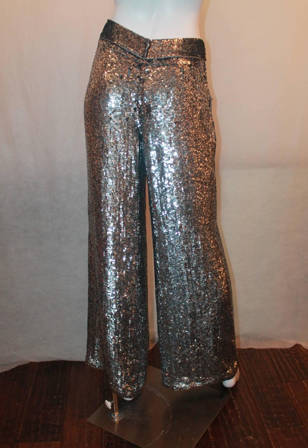 sequin palazzo trousers