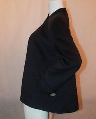 Valentino 1990's Navy Cashmere Jacket with Mother of Pearl Button - 14