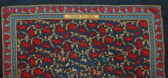 Hermes "Chasse en Inde" Blue & Red Silk Small Pocket Scarf