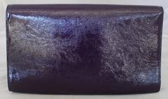 YSL Purple Patent "YSL" Logo Clutch