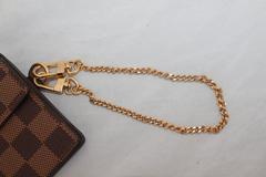 Louis Vuitton Brown Damier Print Wallet & Wristlet GHW - circa 2005