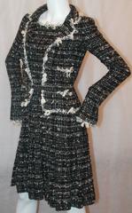 Chanel Black & Ivory Tweed Jacket Style Dress - 38 - Circa 05C