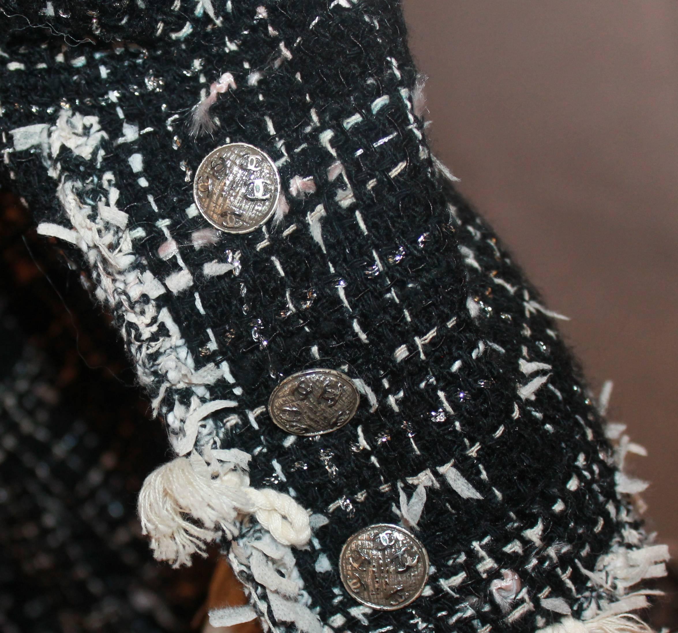 Chanel Black & Ivory Tweed Jacket Style Dress - 38 - Circa 05C 1