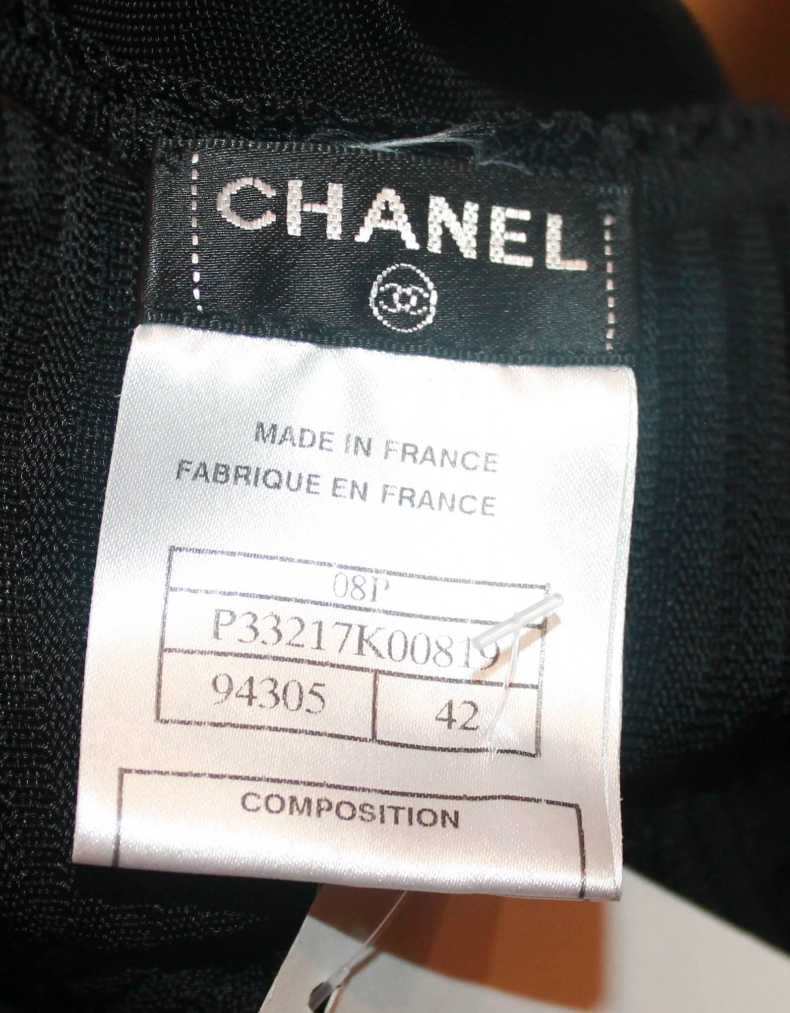 Chanel Black Silk Knit Dress w/ silk knit slip - 2008 - 42 - NWT 2