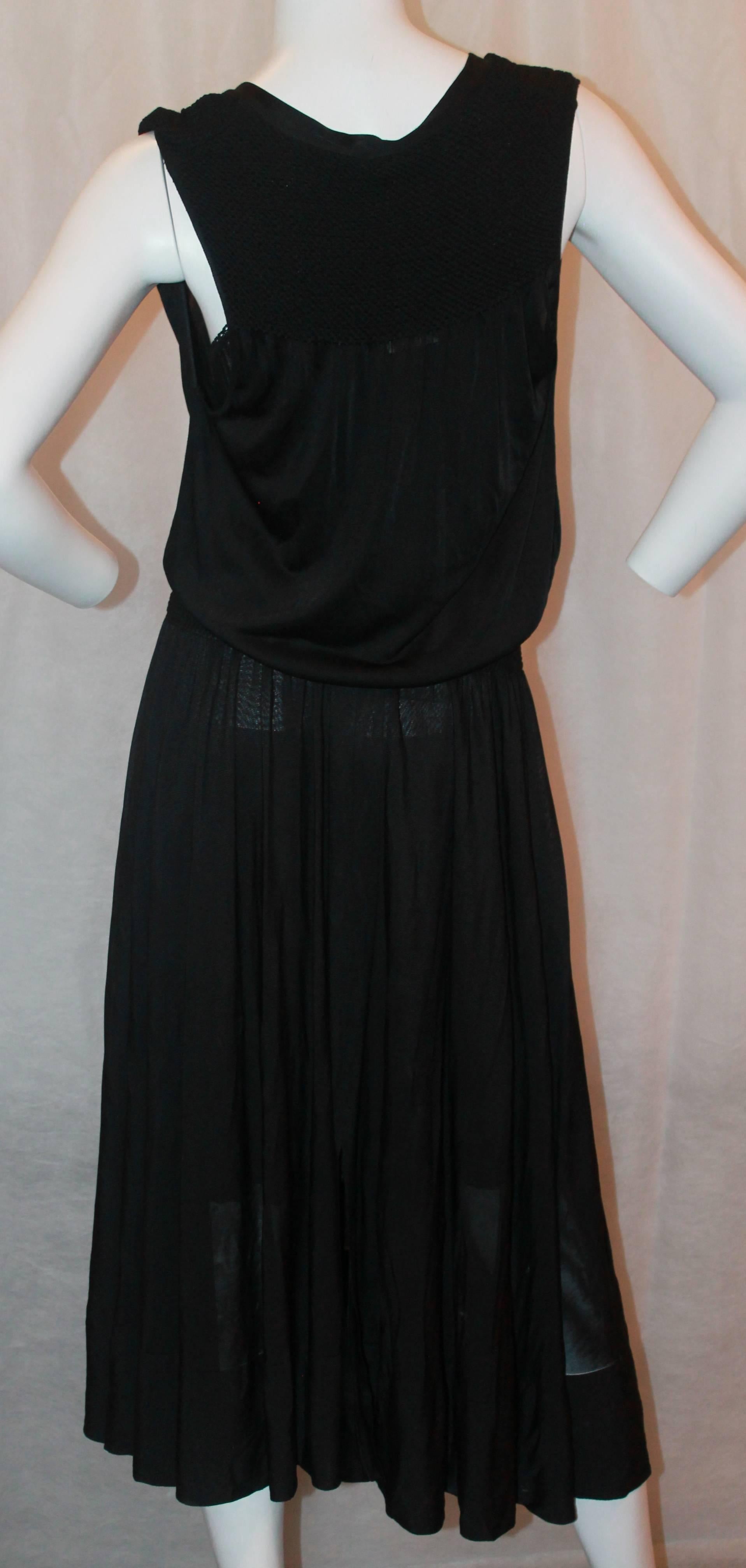 Chanel Black Silk Knit Dress w/ silk knit slip - 2008 - 42 - NWT In New Condition In West Palm Beach, FL
