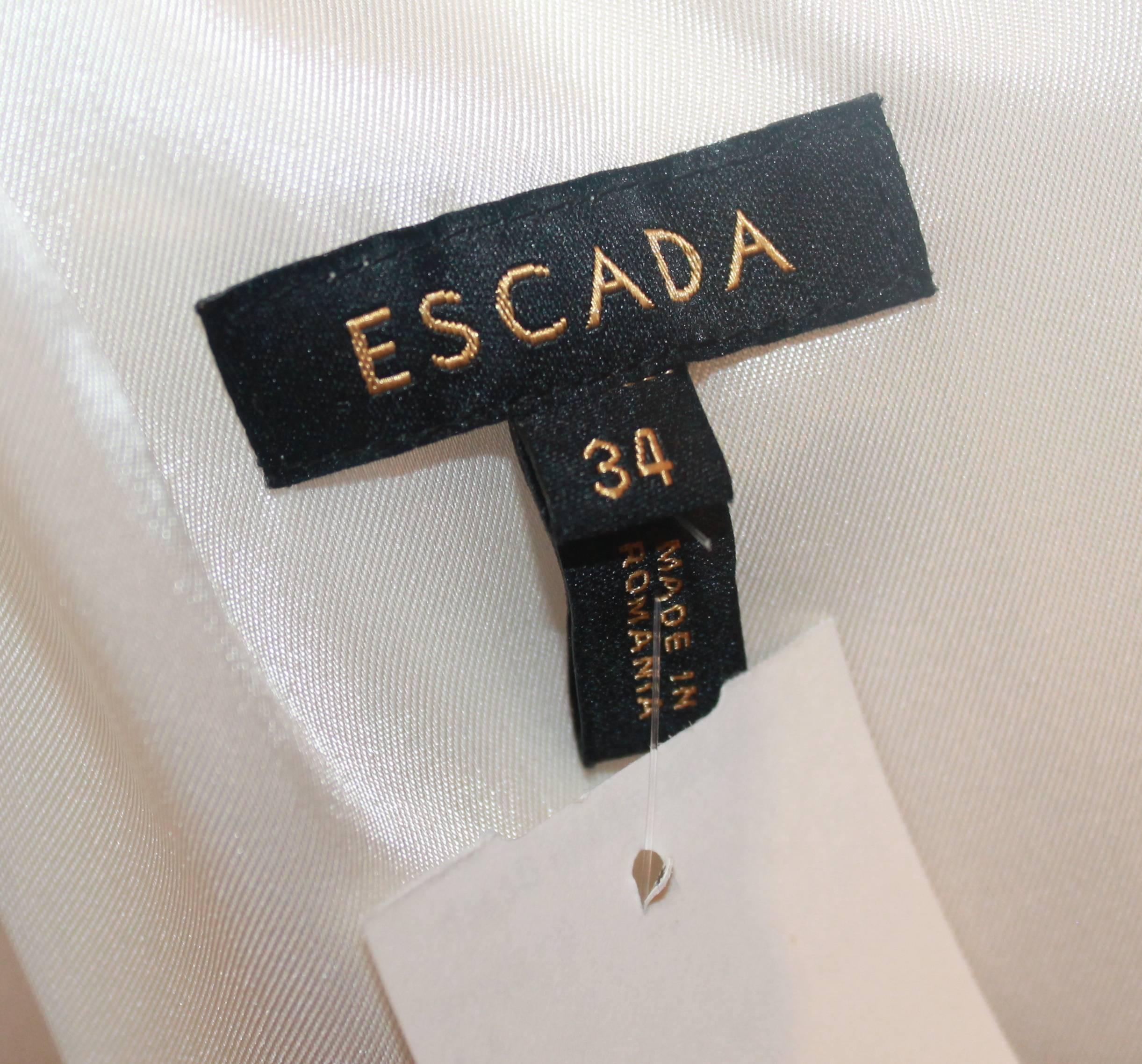 Escada Black & White Silk One Shoulder Jumpsuit - 34 1