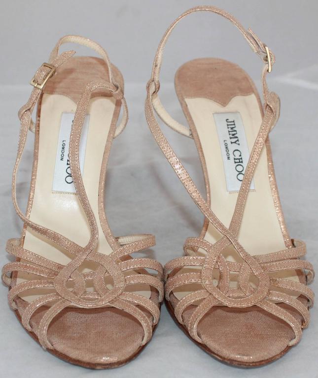 Jimmy Choo Rose Gold Sparkly Slingback 