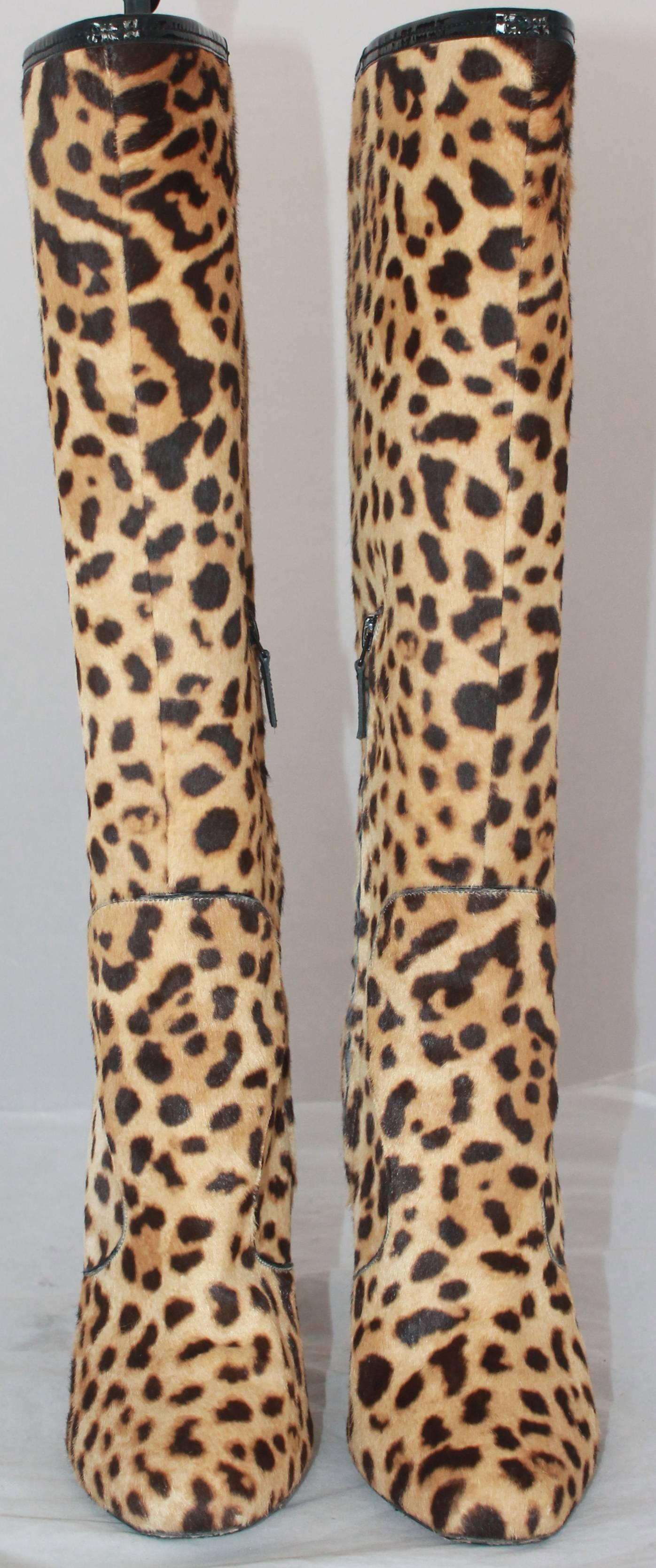 leopard print knee high boots